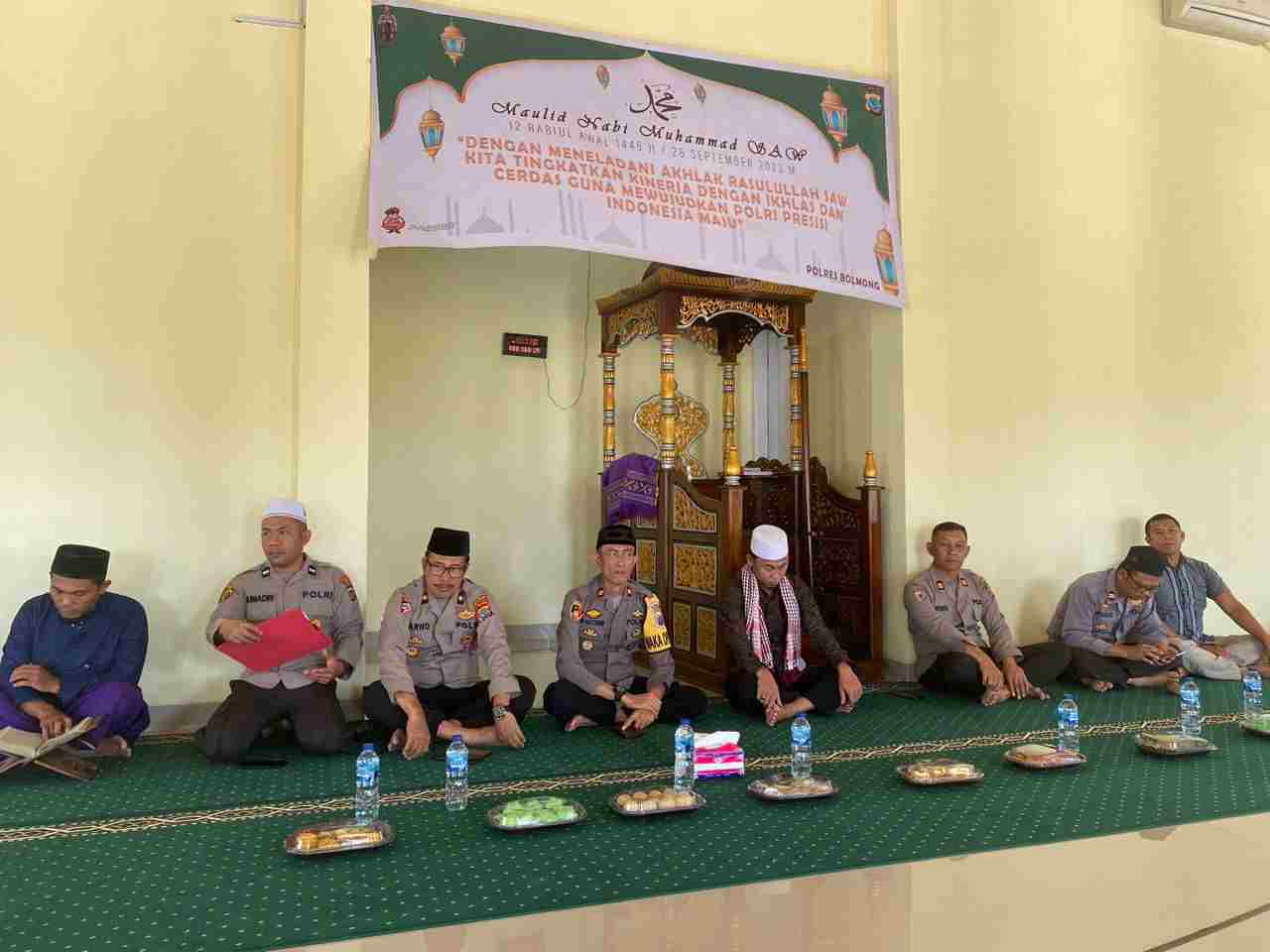 Polres Bolmong Peringati Maulid Nabi Muhammad Saw Di Masjid